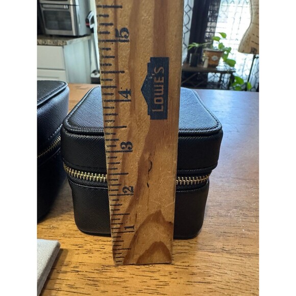 2- travel jewelry boxes, and one jewelry fabric holder with snap closure - Picture 5 of 5